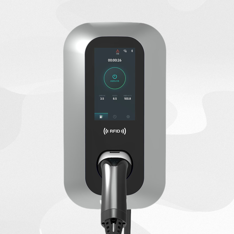 Bluetooth Enabled 7kW AC EV Charging Station with LCD Display and Multiple Safety Features