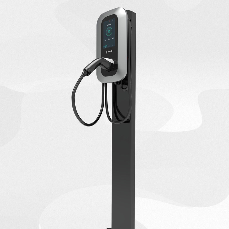 Bluetooth Enabled 7kW AC EV Charging Station with LCD Display and Multiple Safety Features