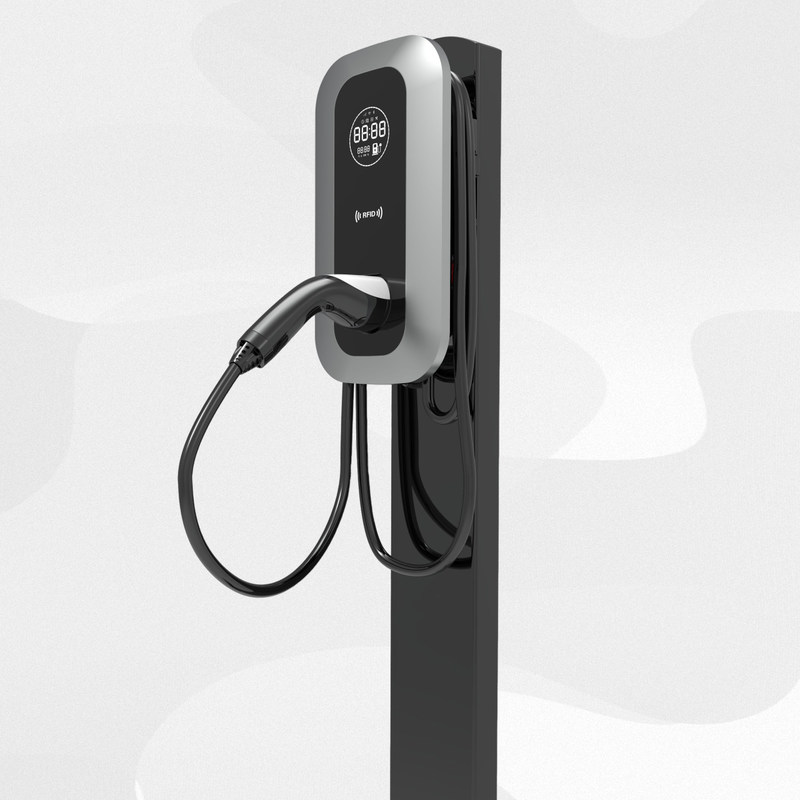 Bluetooth Enabled 7kW AC EV Charging Station with LCD Display and Multiple Safety Features